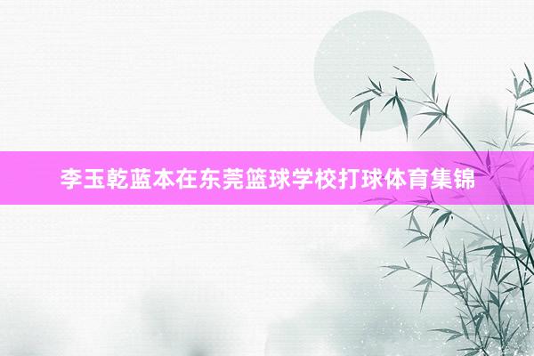 李玉乾蓝本在东莞篮球学校打球体育集锦