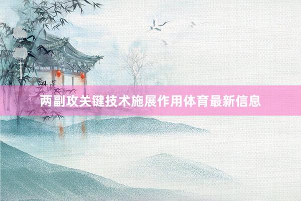 两副攻关键技术施展作用体育最新信息