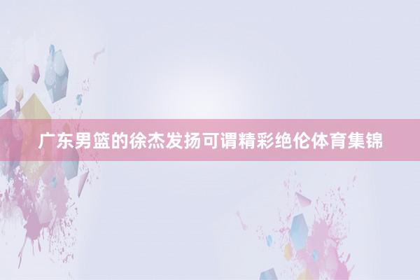 广东男篮的徐杰发扬可谓精彩绝伦体育集锦