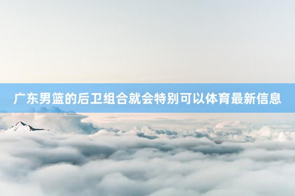 广东男篮的后卫组合就会特别可以体育最新信息