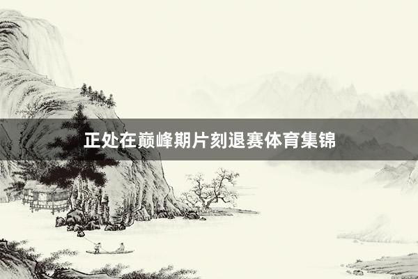 正处在巅峰期片刻退赛体育集锦