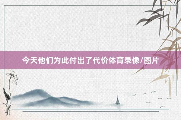 今天他们为此付出了代价体育录像/图片