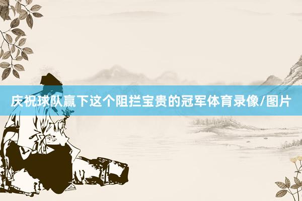 庆祝球队赢下这个阻拦宝贵的冠军体育录像/图片