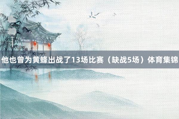 他也曾为黄蜂出战了13场比赛（缺战5场）体育集锦