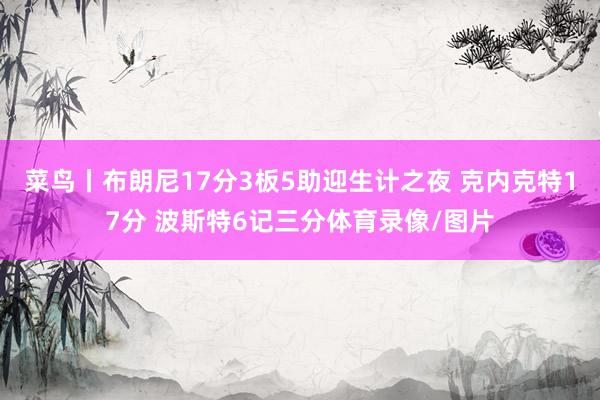 菜鸟丨布朗尼17分3板5助迎生计之夜 克内克特17分 波斯特6记三分体育录像/图片