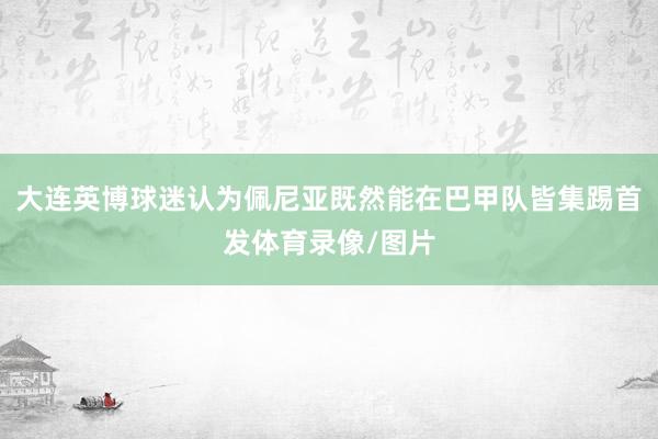 大连英博球迷认为佩尼亚既然能在巴甲队皆集踢首发体育录像/图片