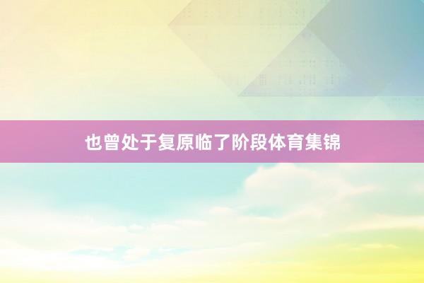 也曾处于复原临了阶段体育集锦