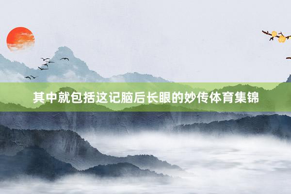 其中就包括这记脑后长眼的妙传体育集锦