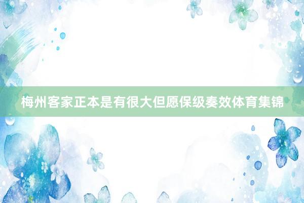 梅州客家正本是有很大但愿保级奏效体育集锦
