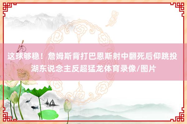这球够稳！詹姆斯背打巴恩斯射中翻死后仰跳投 湖东说念主反超猛龙体育录像/图片