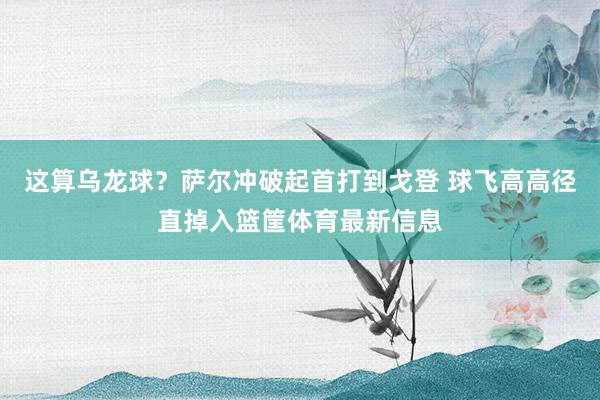 这算乌龙球？萨尔冲破起首打到戈登 球飞高高径直掉入篮筐体育最新信息