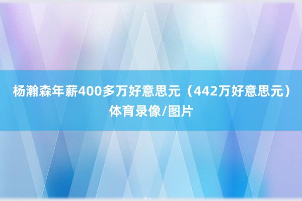 杨瀚森年薪400多万好意思元（442万好意思元）体育录像/图片