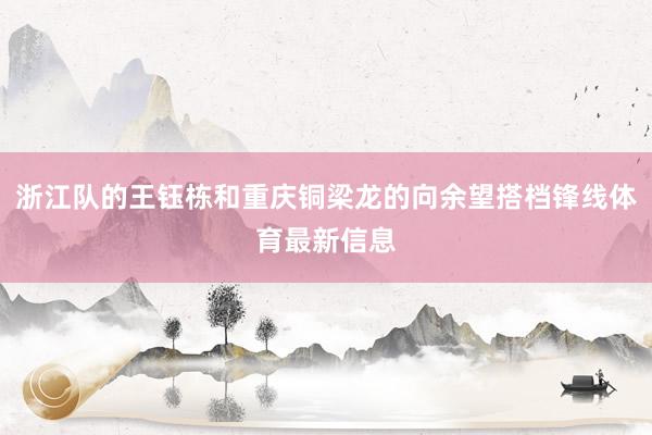 浙江队的王钰栋和重庆铜梁龙的向余望搭档锋线体育最新信息