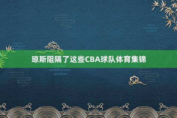 琼斯阻隔了这些CBA球队体育集锦