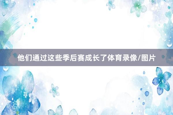 他们通过这些季后赛成长了体育录像/图片