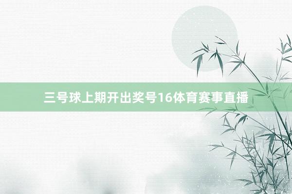 三号球上期开出奖号16体育赛事直播