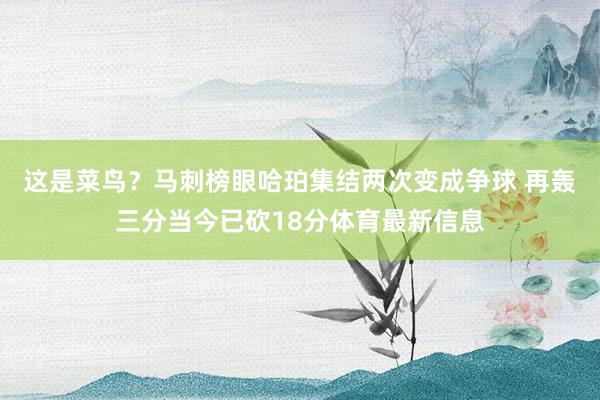 这是菜鸟？马刺榜眼哈珀集结两次变成争球 再轰三分当今已砍18分体育最新信息